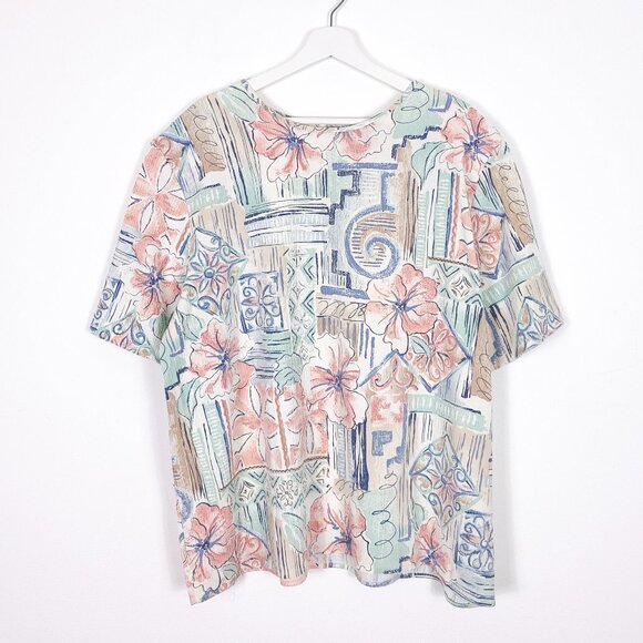 Vintage 80s 90s Patchwork Top - Picture 1 of 7